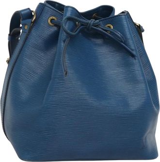 Louis Vuitton Noé Blue Leather Shoulder Bag (Pre-Owned)