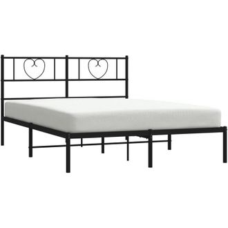 vidaXL Estructura Cama Sin Colch&oacute;n Con Cabecero Metal Negro 120x200 Cm Vidaxl