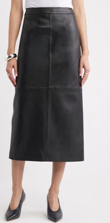 Nordstrom Leather Pencil Skirt in Black at Nordstrom, Size Xx-Small