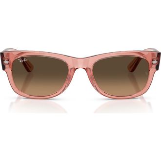 Ray-Ban Mega Wayfarer II 52mm Gradient Square Sunglasses in Pink /Light Brown Black at Nordstrom