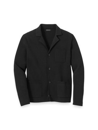 Paul Fredrick Cotton Notch Lapel Cardigan Sweater