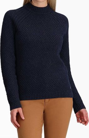 Royal Robbins Westlands Mock Neck Sweater In Deep Blue