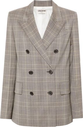 Zadig&Voltaire Vaena double-breasted blazer - women - Wool - 36 - Grey