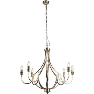 Searchlight Lampadario Industrial-Nordico Loggia Acciaio Argento 8 Luci E14
