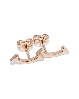 Tiffany & Co. 18K Rose Gold T Smile Earrings (Authentic Pre-Loved)