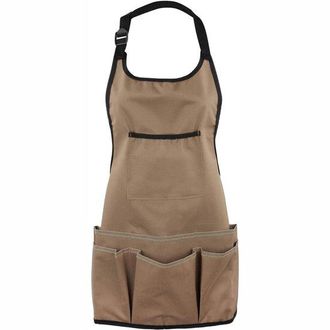 No Brand Delantal De Jard&iacute;n, Delantal De Jard&iacute;n De Tela Oxford, Multifuncional, Impermeable Y Resistente Al Desgaste, Unisex, 58x60cm, Caqui