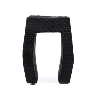 Bazar Bizar Taburete de madera de suar negro 38x38x47cm