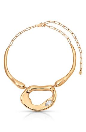 Ettika Molten Marquise Crystal Necklace in Gold at Nordstrom