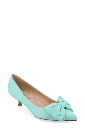 Journee Collection JOURNEE Orana Bow Kitten Heel Pump in Mint at Nordstrom Rack, Size 5.5