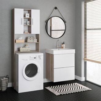 Vicco Armario Para Lavadora Luis, Sonoma, 190 X 64 Cm Vicco