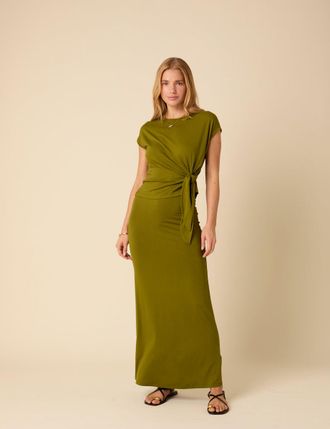 Nobody's Child Green Jersey Maxi Skirt