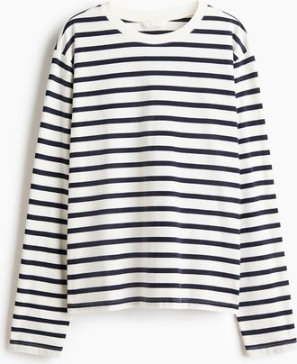 H&M Langarmshirt aus Baumwolle - Blue