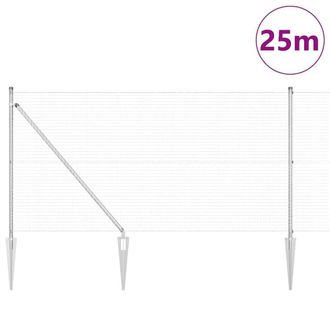 Berkfield Home Modern Fence Post Set Set of 2 Galvanised Steel 25 x 1 m Tough in Silver