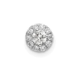 Diamond2Deal 14K White Gold Lab Grown Diamond Round Halo Pendant (0.24ct, VS, G-H)