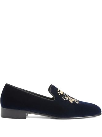 Giuseppe Zanotti Mocassini con ricamo TERENCE - Blu