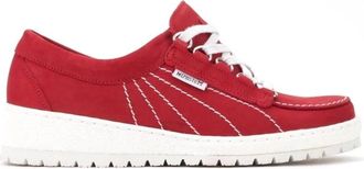 Mephisto Rode Nubuck Veterschoen voor Dames - Dames - Sneakers - Rood - 36 EU - Schoenen