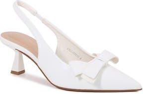 Berness Calliope Asymmetric Bow Slingback Pump in White at Nordstrom Rack, Size 5.5