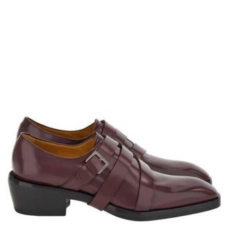Ferragamo Forest Monk Strap Leather Shoes, Size 9 E