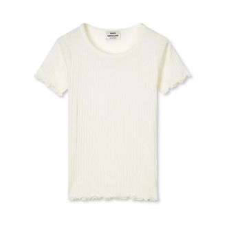 Mads Norgaard Tops, Dames, Beige, S, Katoen, Pointella Trixy Tee