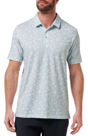 Travis Mathew Featherweight Cove Floral Piqu&eacute; Polo in Azzurro at Nordstrom Rack, Size Xxx-Large