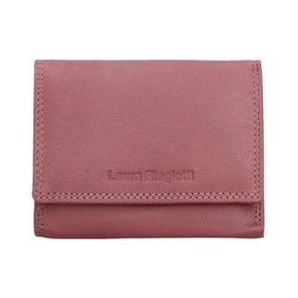 Laura Biagiotti Compacte Portemonnee van Leer - Dames - Portefeuilles - Roze - ONE Size - Leer - Accessoires