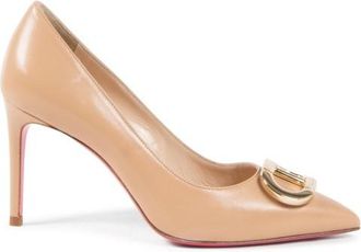 Dee Ocleppo Womens Office Party Logo Pump Nude Leather - Size UK 5