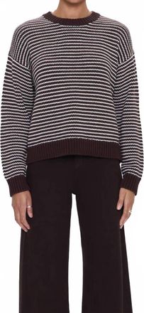 Pistola Denim Aura Relaxed Crew Neck Sweater In Mocha
