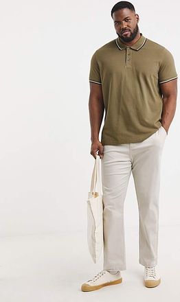 Jacamo Tipped Pique Polo Long