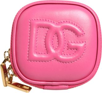 Dolce & Gabbana Womens 3d Logo-Embroidered Calf Leather Coin Purse Pink