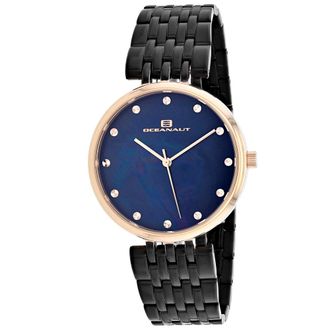 Oceanaut Womens Aerglo Black MOP Round 36mm