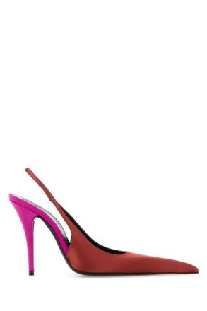 Saint Laurent Pink Two-tone Satin Pumps
