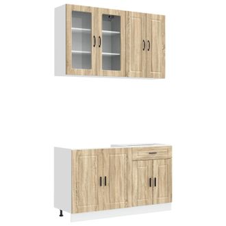 vidaXL Unidad De Cocina Porto 4 Uds. Roble Sonoma Madera De Ingenier&iacute;a Vidaxl