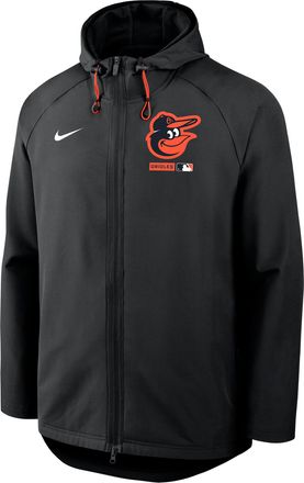 Nike Baltimore Orioles Authentic Collection Nike Mens Therma-FIT MLB Full-Zip Hooded Jacket in Black | 04HC088NOLE-FHP