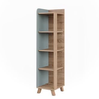 Vicco Estanter&iacute;a De Ba&ntilde;o Karen, Sonoma/azul, 30 X 128 Cm Con 4 Compartimentos