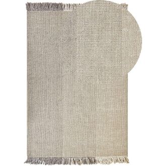 Beliani Beliani - Tappeto moderno in lana con frange 140 x 200 cm grigio Tekeler