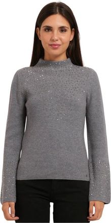 Gaud&igrave; Jersey de cuello alto con pedrer&iacute;a - Knitwear - Mujer - Gris - XL