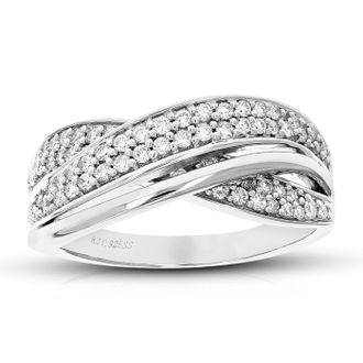 Vir Jewels 1/2 cttw Lab Grown Diamond Ring in Sterling Silver For Women