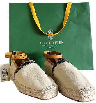 Goyard Natural canvas & leather ankle strap espadrilles Size 40