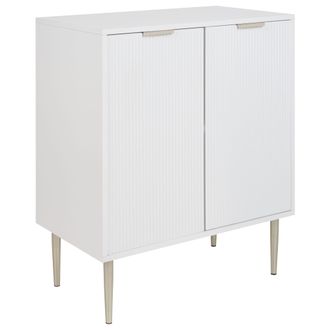 Beliani Aparador De Estilo Moderno Con Dos Puertas Y Patas Met&aacute;licas En Color Blanco Soho