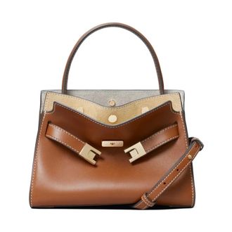 Tory Burch Tory Burch, Handbags, female, Brown, Size: ONE SIZE Petite Lee Radziwill Double Bag