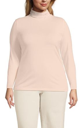 Lands End Lightweight Jersey Skimming Long Sleeve Turtleneck in Pink Opal at Nordstrom, Size 2X