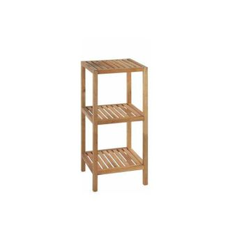 WENKO Scaffale in legno, mobile con 3 ripiani per bagno, modello Norway, in Noce, dimensioni 36x79x36cm, colore Marrone - Wenko