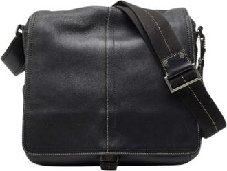 Coach Pre-owned Messenger Bag - Heren - Vintage Schoudertas - Zwart - ONE Size - Leer - Vintage