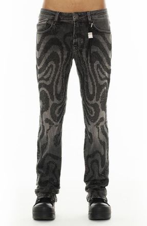 Cult of Individuality Rebel Embellished Straight Leg Jeans in Swirl at Nordstrom, Size 40
