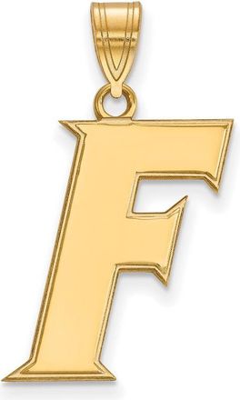 Diamond2Deal 10k Yellow Gold Florida Letter F Large Pendant