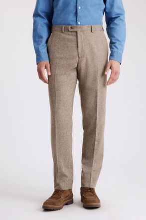 Moss Tailored Fit Gold Herringbone Tweed Trousers