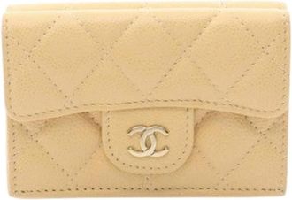 Chanel Pre-owned Tri-fold Portemonnee - Dames - Vintage Accessoires - Beige - ONE Size - Vintage