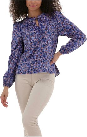 Moliin Moliin, Overhemden, Dames, Blauw, L, Philippa Blouse Blauw Stijlvol Vrouwen