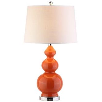 Jonathan Y Designs Bowen 27.5 Contemporary Transitional Ceramic Gourd LED Table Lamp in Coral at Nordstrom