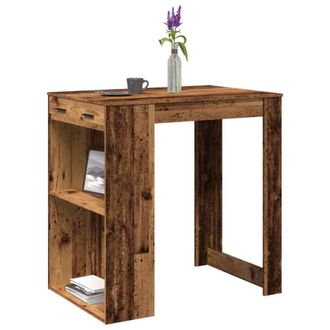 Berkfield Home Bar Table Old Wood 102x70x103.5 cm Engineered Wood in Brown